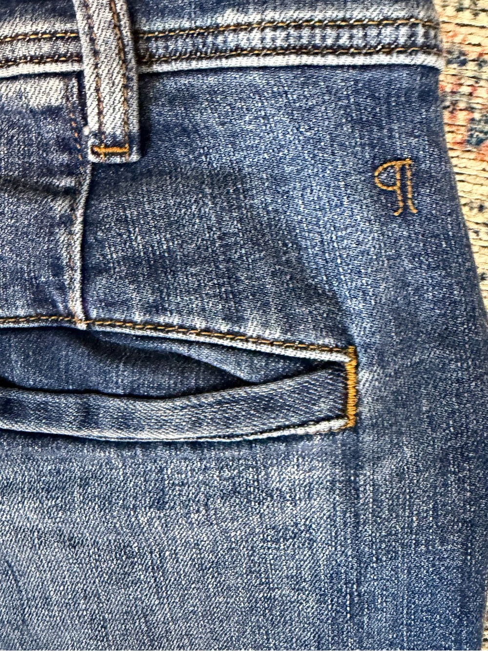 Pilcro Anthropologie Jeans 32 Medium Wash Seamed Flare Bell Bottom Stretch - Picture 5 of 15